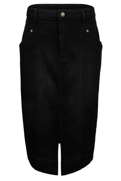Stetson Women's Black Denim Maxi Skirt