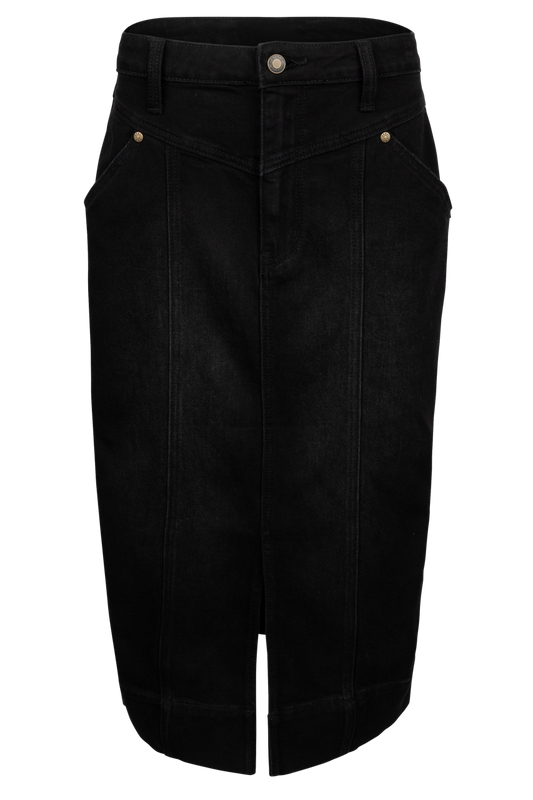Stetson Women's Black Denim Maxi Skirt