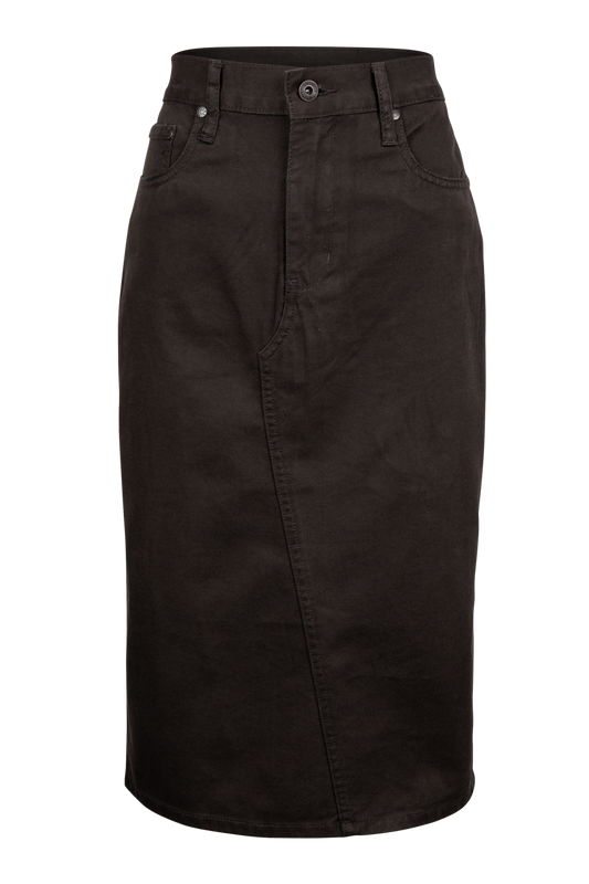 Stetson Women's Chocolate Denim Midi Skirt