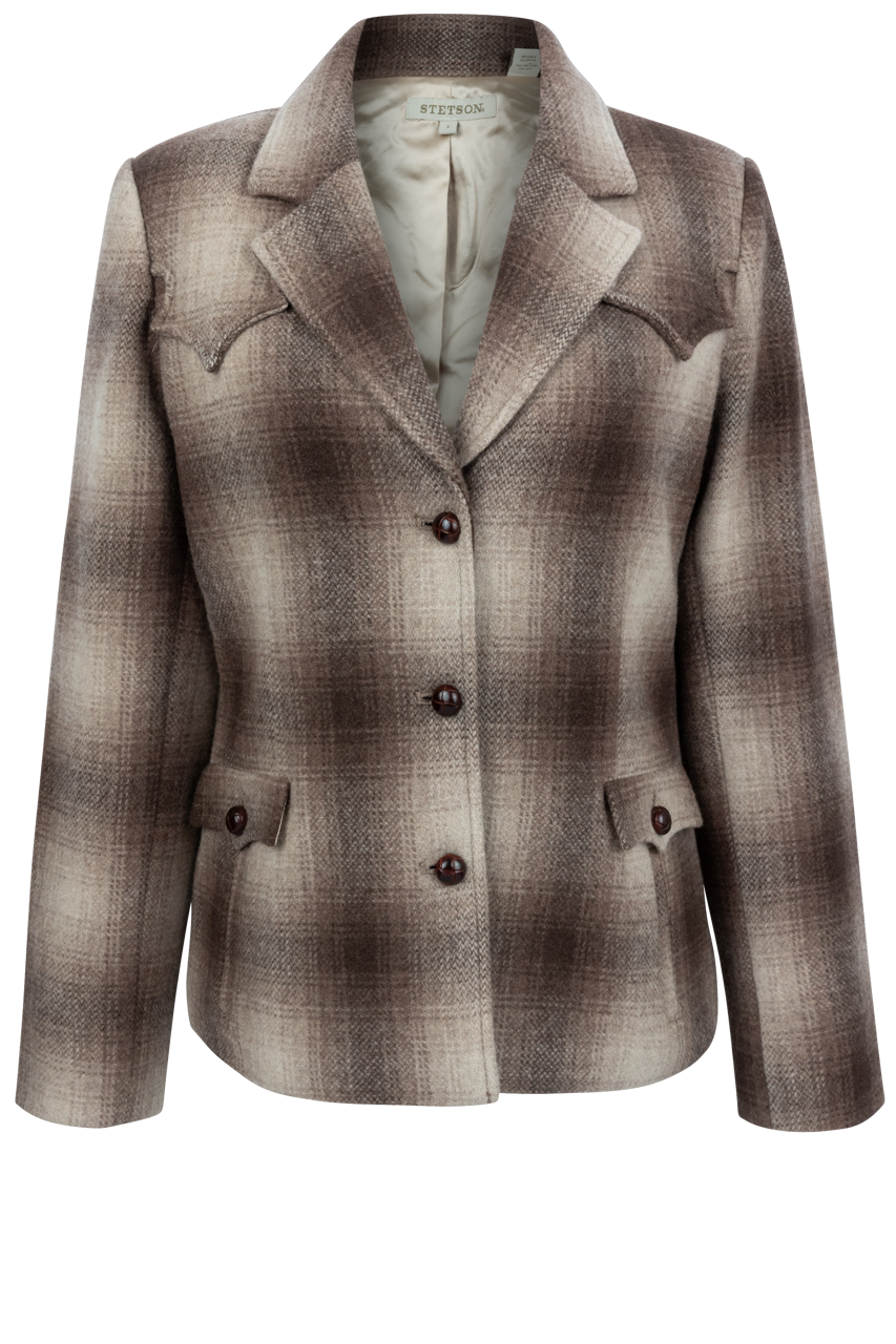 Stetson Women's Plaid Wool Blazer