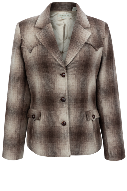 Stetson Women's Plaid Wool Blazer