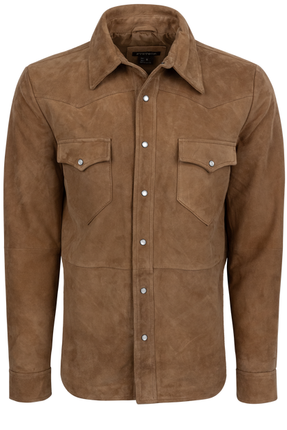 Stetson Men's Suede Shirt Jacket - Light Tan