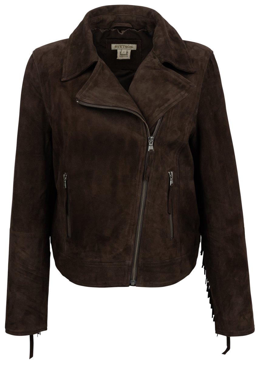 Stetson Women's Brown Suede Motorcycle Jacket
