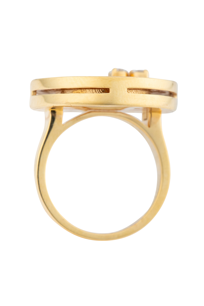 18K Rose Gold Rainbow Sapphire & Diamond Ring
