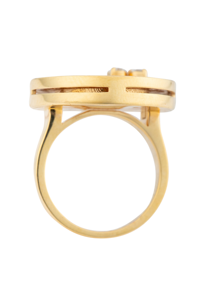 18K Rose Gold Rainbow Sapphire & Diamond Ring