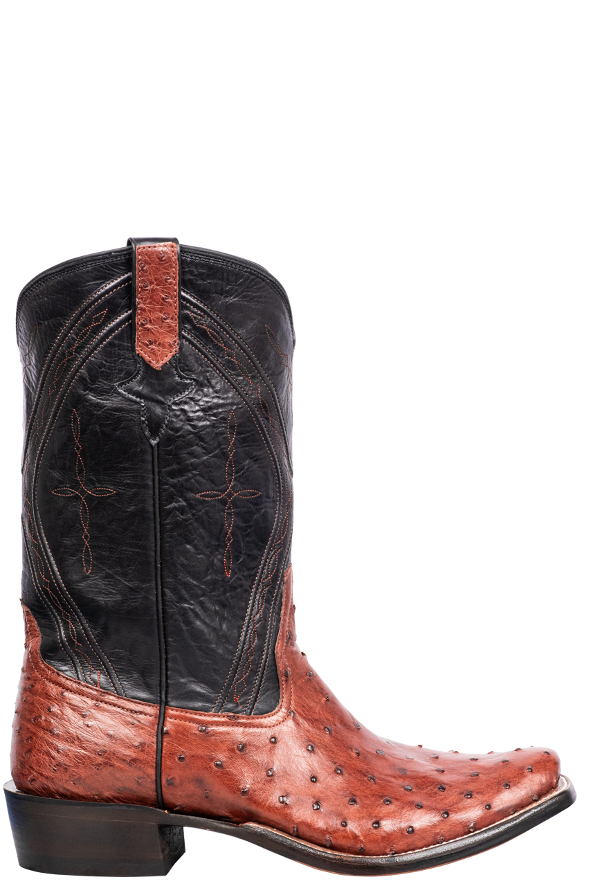 Rios of Mercedes Full Quill Ostrich Cowboy Boots - Almond