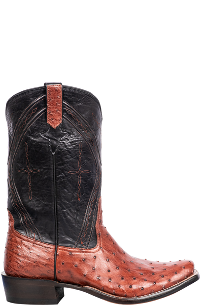 Rios of Mercedes Full Quill Ostrich Cowboy Boots - Almond