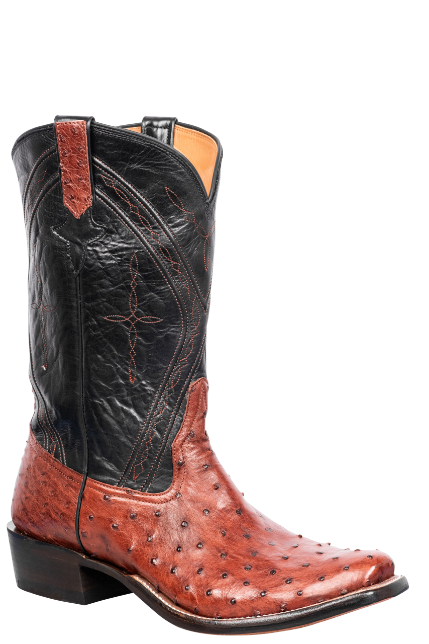 Rios of Mercedes Full Quill Ostrich Cowboy Boots - Almond