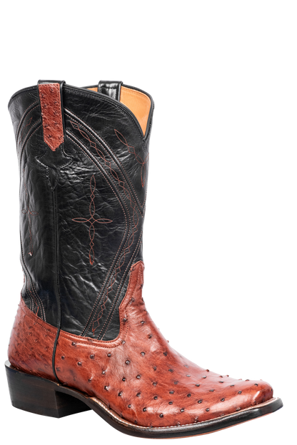 Rios of Mercedes Full Quill Ostrich Cowboy Boots - Almond