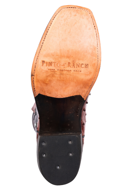 Rios of Mercedes Full Quill Ostrich Cowboy Boots - Almond