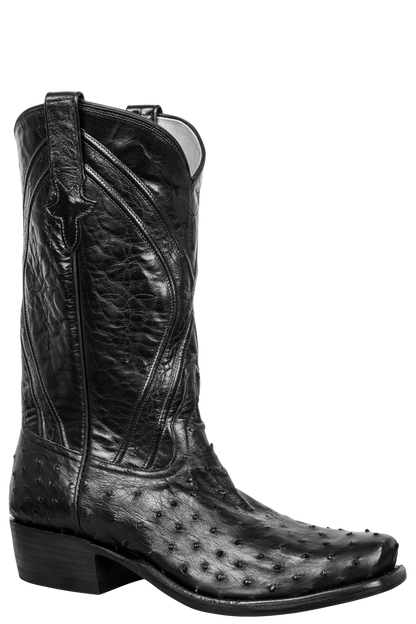 Rios of Mercedes Full Quill Ostrich Cowboy Boots - Black