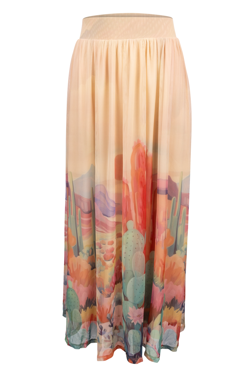 W.A.Y. Watercolor Cactus Skirt