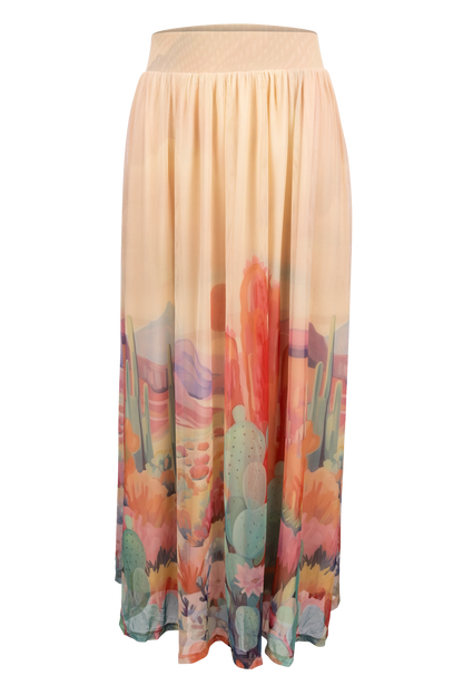 W.A.Y. Watercolor Cactus Skirt