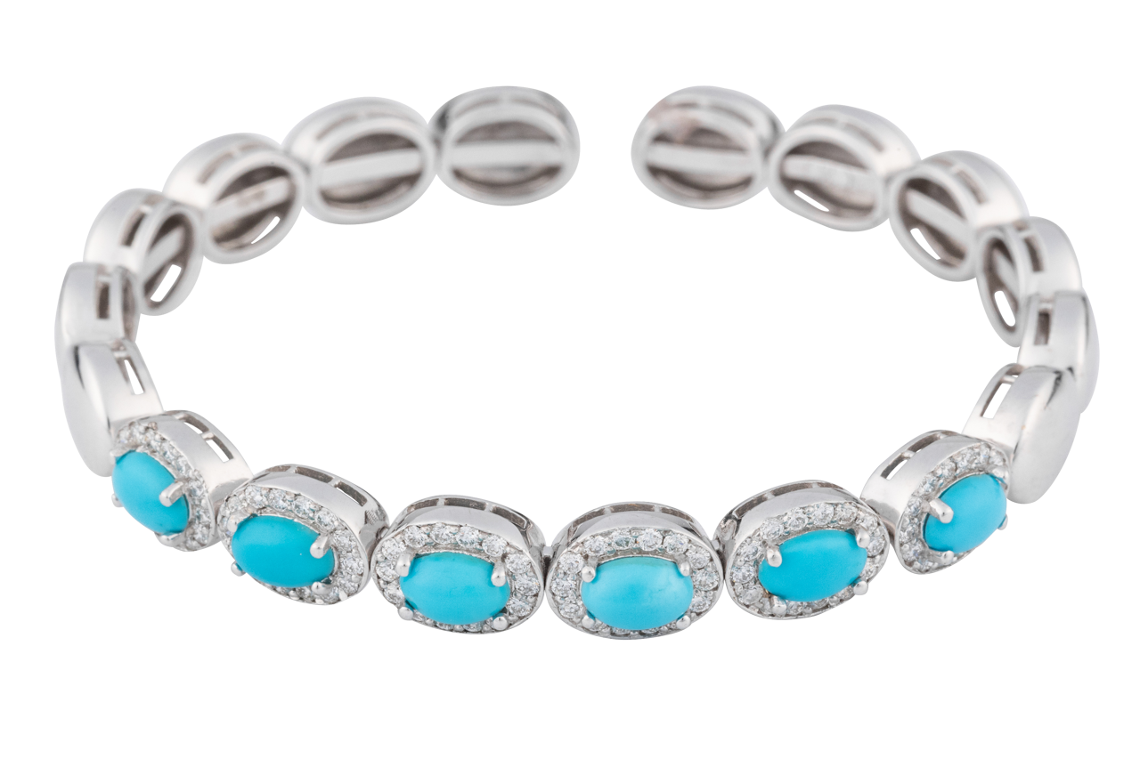 Diamond & Sleeping Beauty Turquoise Bracelet
