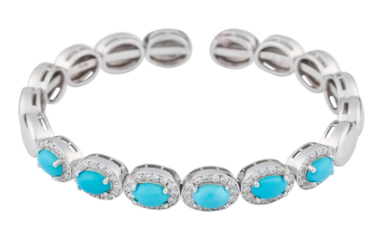 Diamond & Sleeping Beauty Turquoise Bracelet