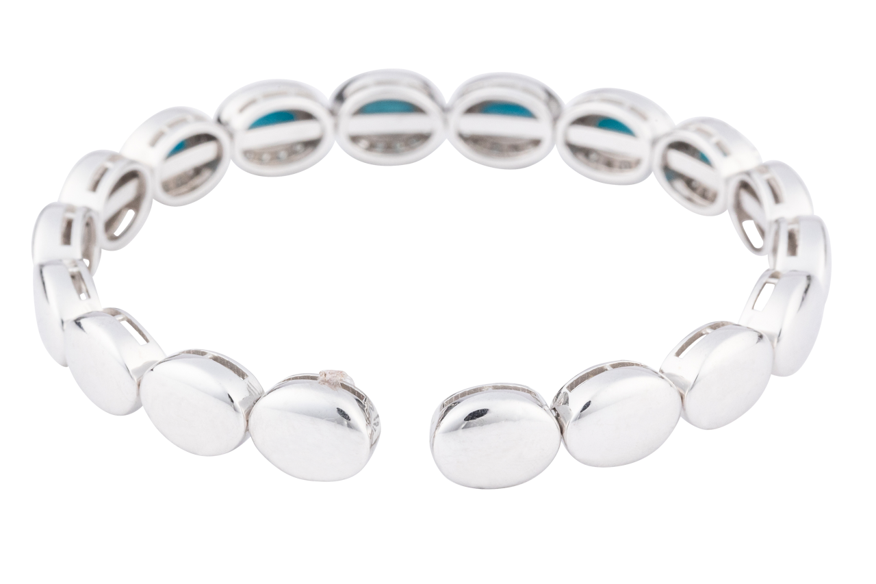 Diamond & Sleeping Beauty Turquoise Bracelet