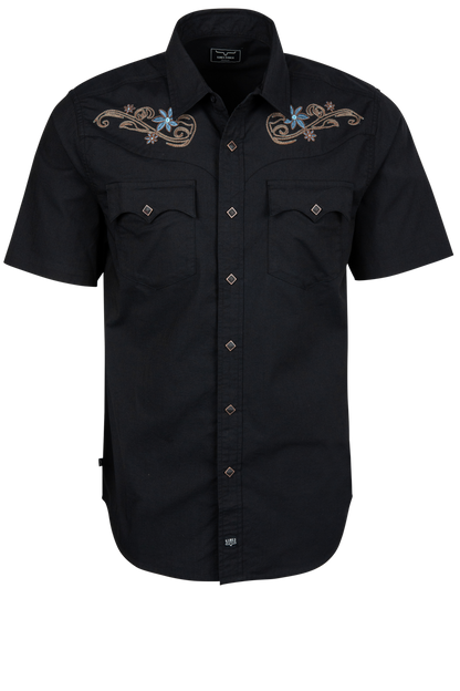 Leland Embroidered Snap Front Shirt - Black – Pinto Ranch