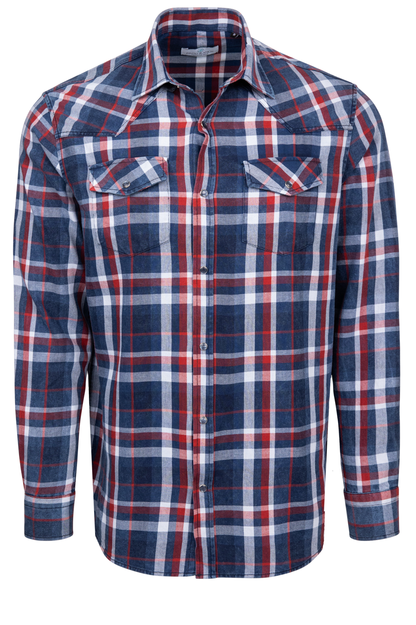 Garnet Snap Front Shirt - Burgundy