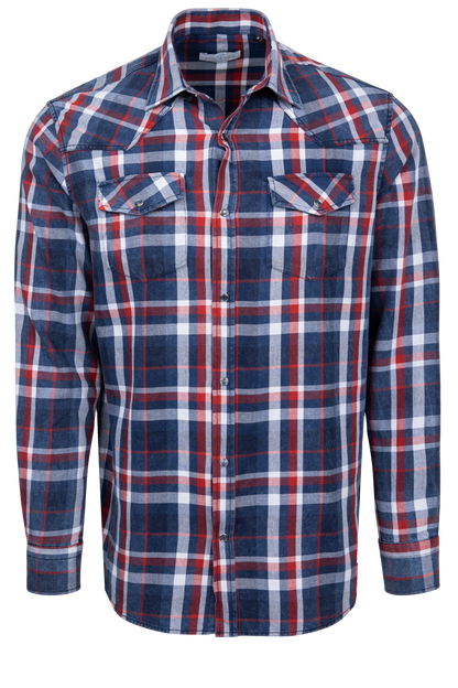 Garnet Snap Front Shirt - Burgundy