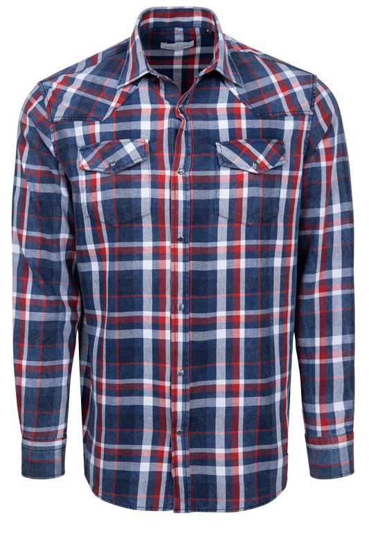 Garnet Snap Front Shirt - Burgundy