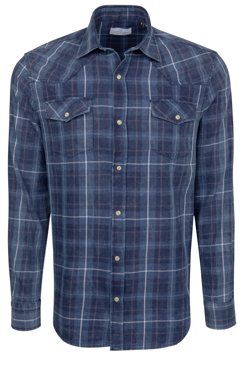 Garnet Snap Front Shirt - Indigo