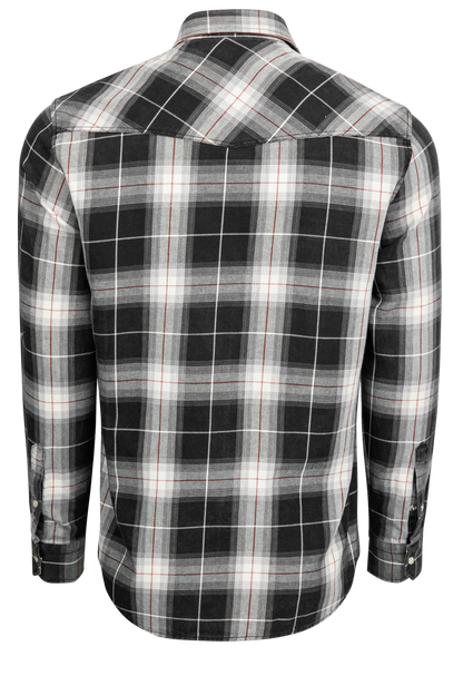 Garnet Snap Front Shirt - Black Plaid
