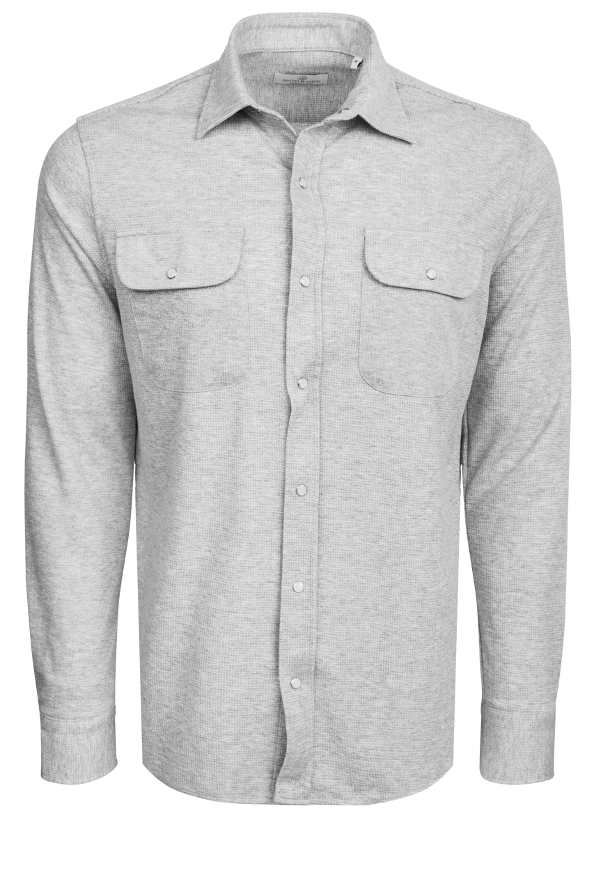 Garnet Snap Front Knit Shirt - Platinum