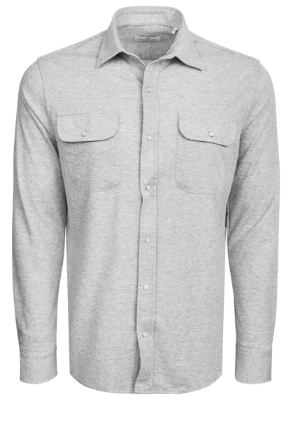 Garnet Snap Front Knit Shirt - Platinum