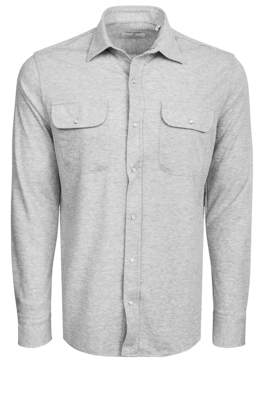 Garnet Snap Front Knit Shirt - Platinum