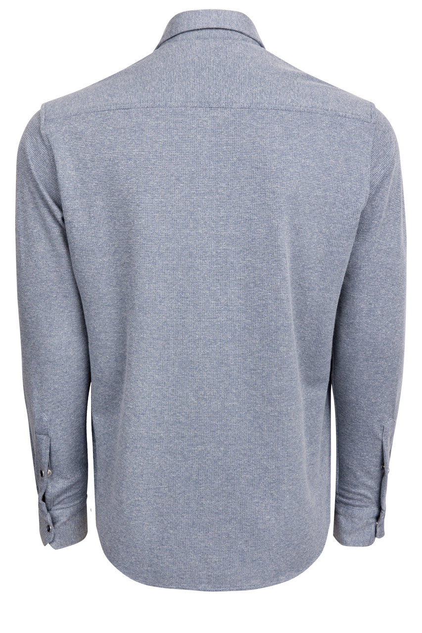 Garnet Snap Front Knit Shirt - Blue