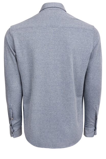 Garnet Snap Front Knit Shirt - Blue