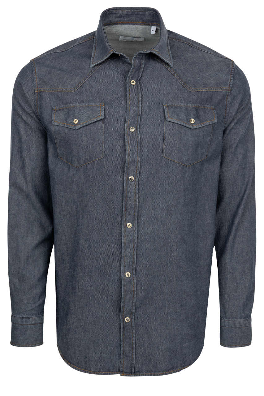 Garnet Snap Front Shirt - Dark Indigo
