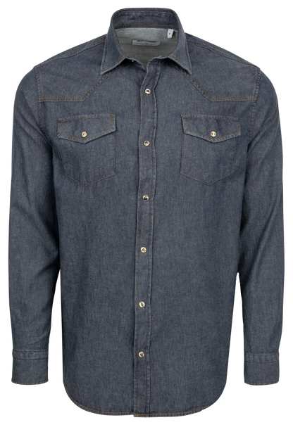 Garnet Snap Front Shirt - Dark Indigo