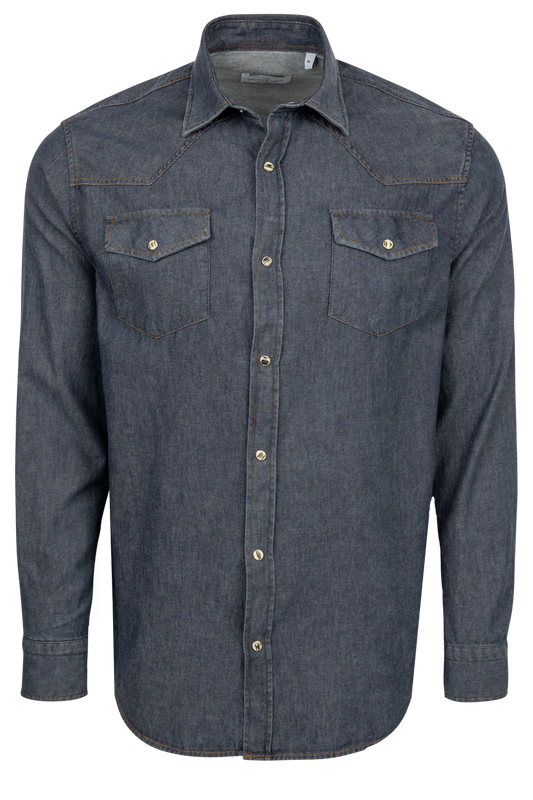 Garnet Snap Front Shirt - Dark Indigo