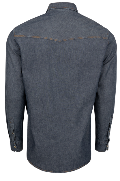Garnet Snap Front Shirt - Dark Indigo