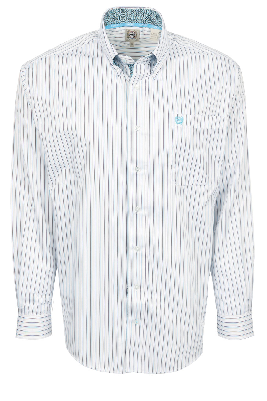 Cinch Stripe Diamond Cuff Button Front Shirt
