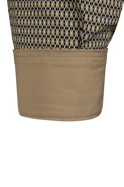 Cinch Argyle Print Button Front Shirt - Khaki