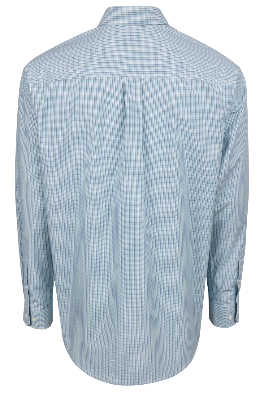 Cinch Micro Plaid Button-Down Shirt - Green/Blue