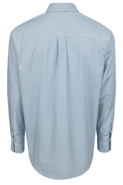 Cinch Micro Plaid Button-Down Shirt - Green/Blue