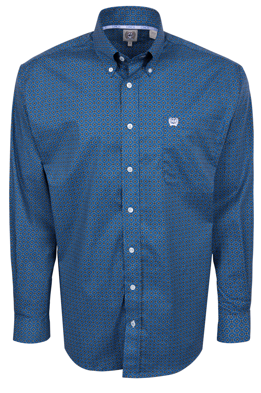 Cinch Royal Blue Foulard Button-Down Shirt