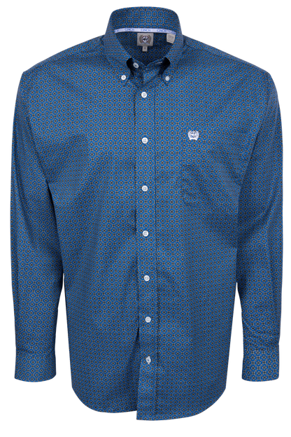 Cinch Royal Blue Foulard Button-Down Shirt