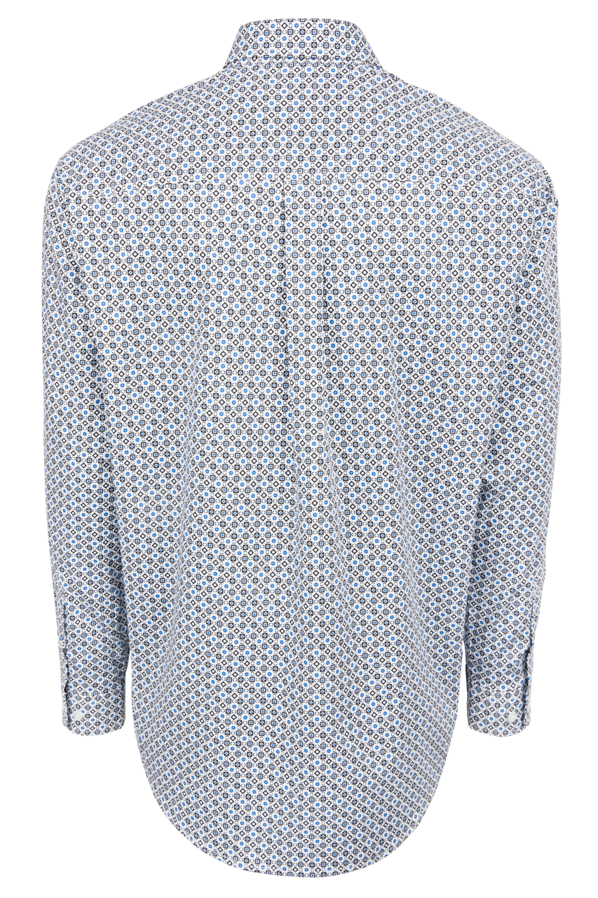 Cinch Blue Foulard Print Button Down Shirt