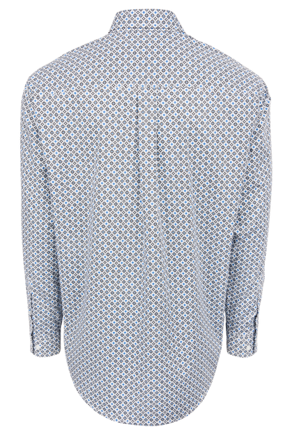 Cinch Blue Foulard Print Button Down Shirt