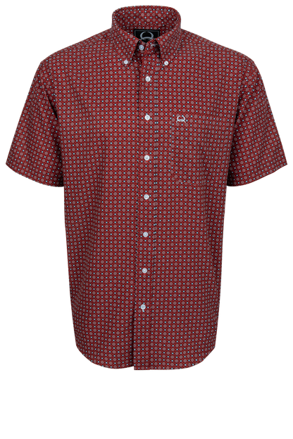 Cinch Foulard Print Button-Down Shirt - Red