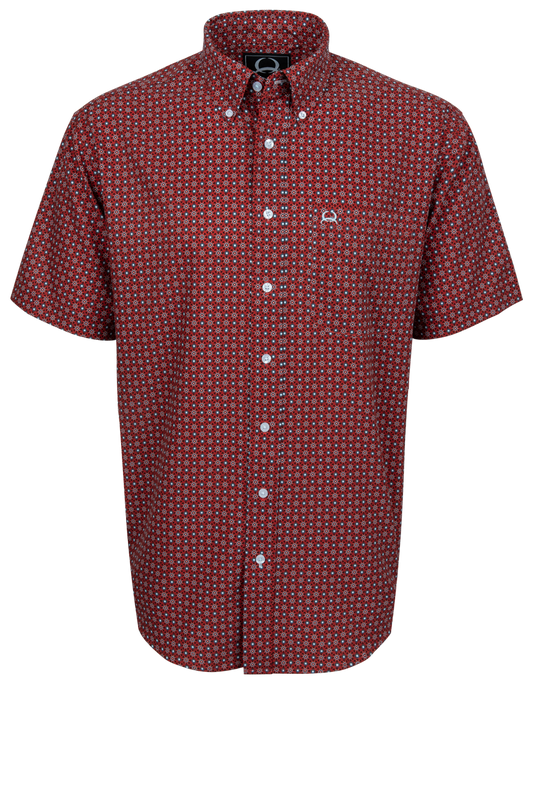 Cinch Foulard Print Button-Down Shirt - Red