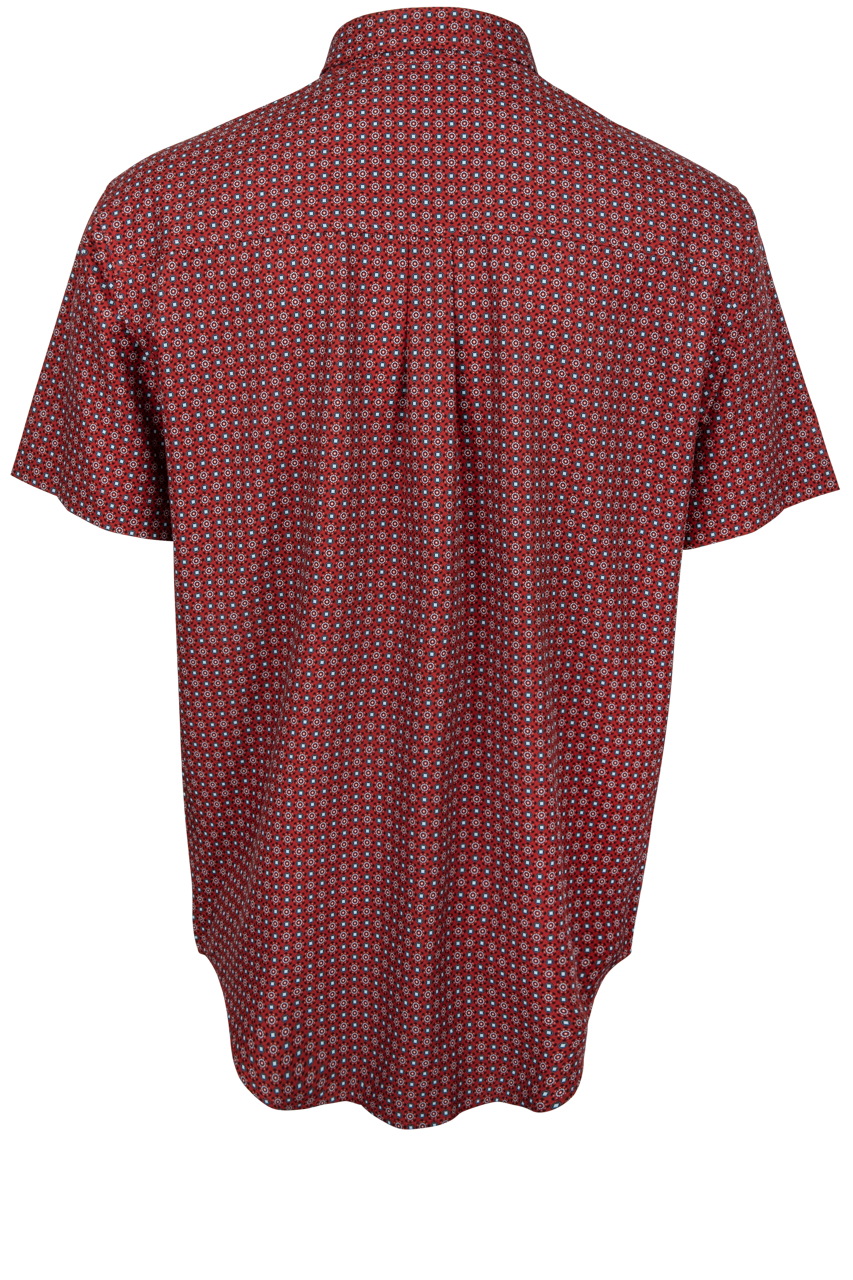 Cinch Foulard Print Button-Down Shirt - Red