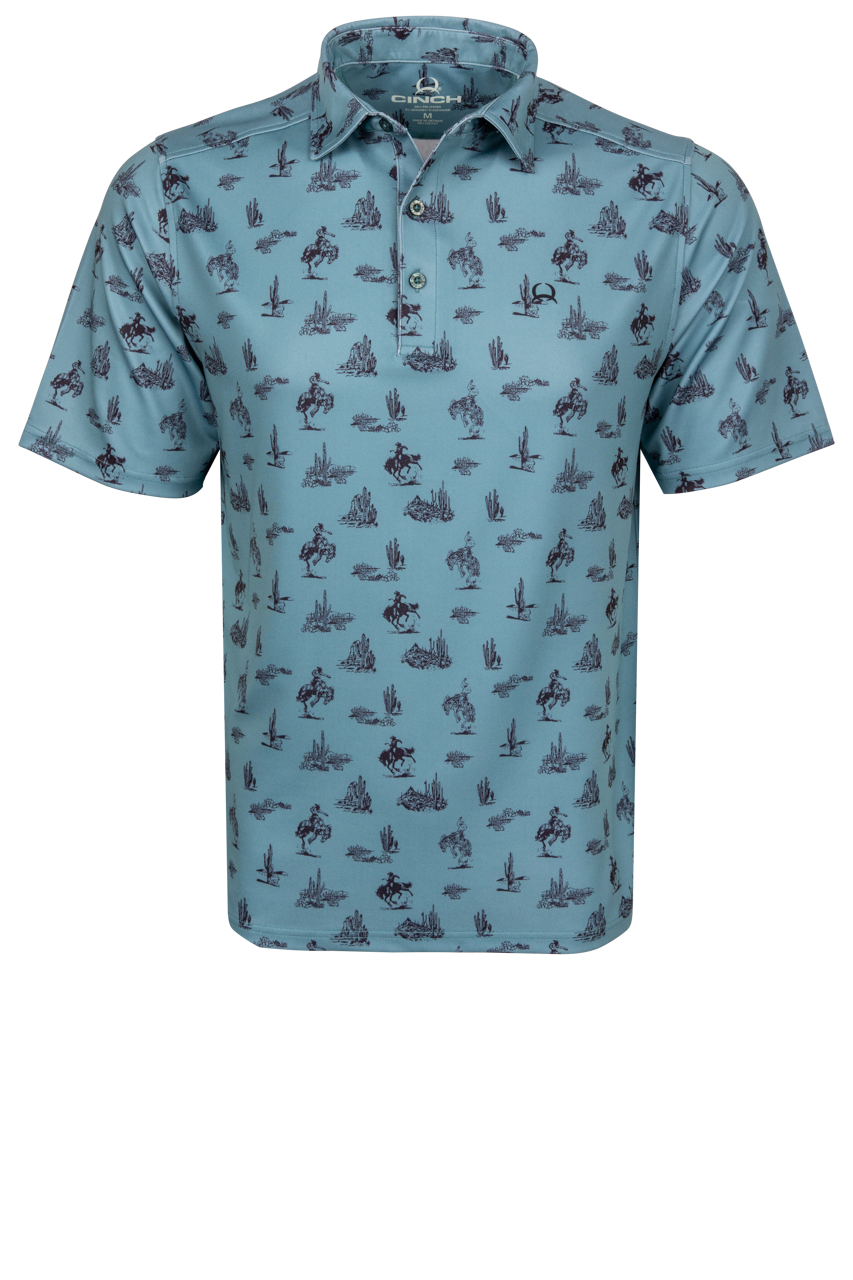 Cinch Desert Print Polo Shirt