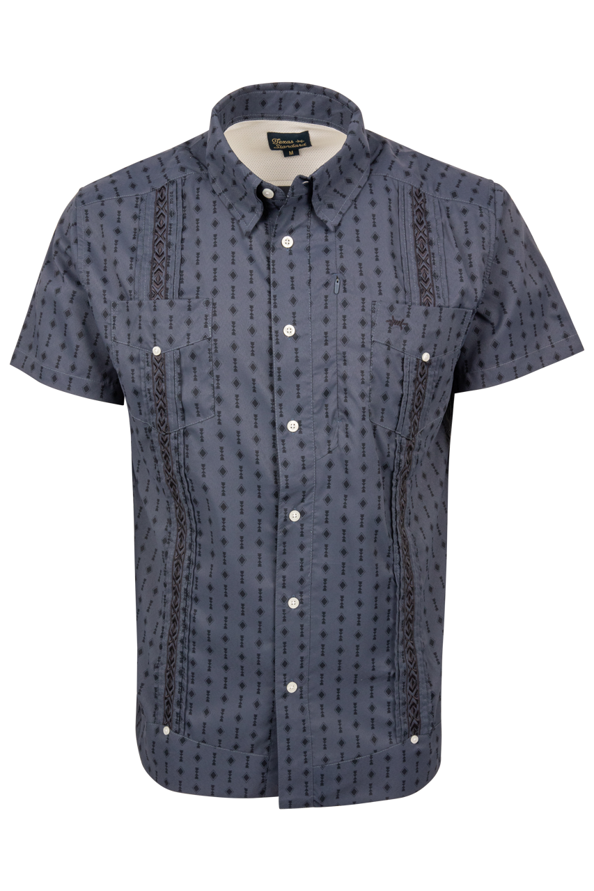 Texas Standard Oscura Navy Guayabera Libre Shirt