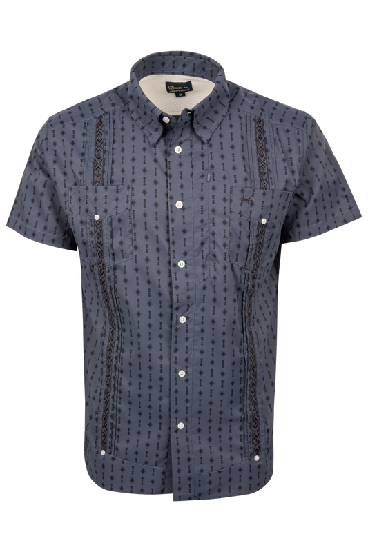 Texas Standard Oscura Navy Guayabera Libre Shirt