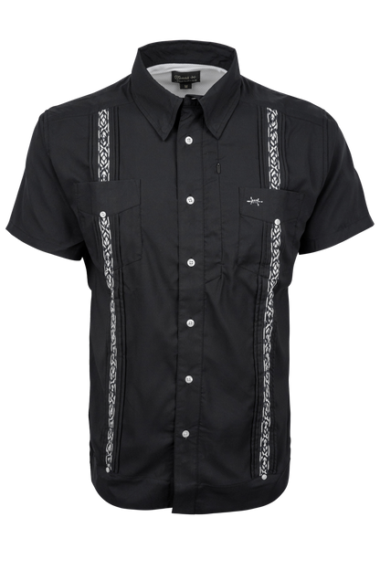 Texas Standard Diablo Cielo Black Guayabera Libre Shirt